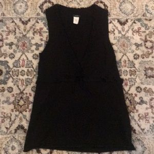 J CREW Cashmere Sweater Vest Black Deep Vneck